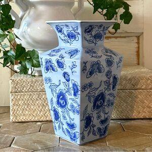 Vintage LA DOLCE VITA, Butterfly Toile Collection Vase, 9.25”, By JJG Designs